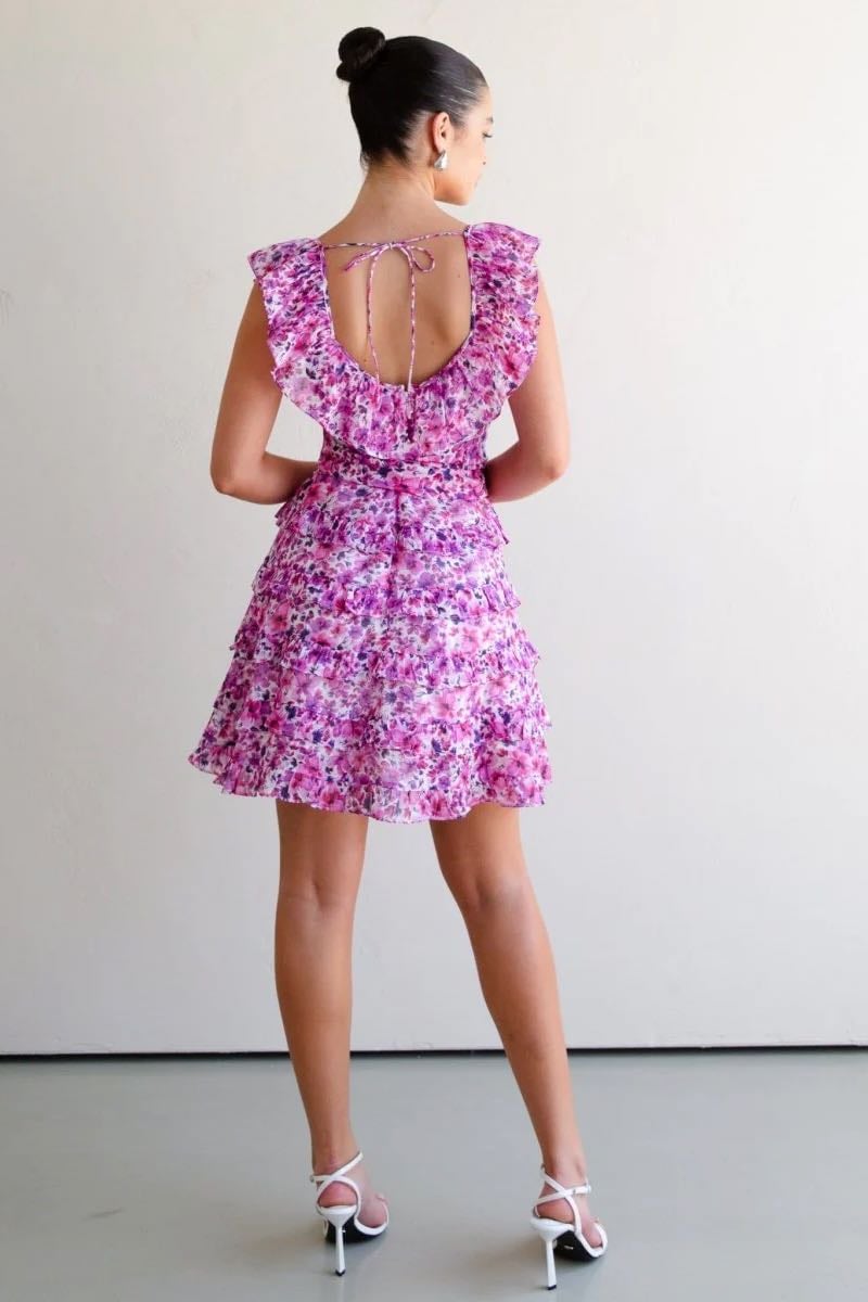 TALULAH PETULA MINI DRESS - PINK PRINT photo 5