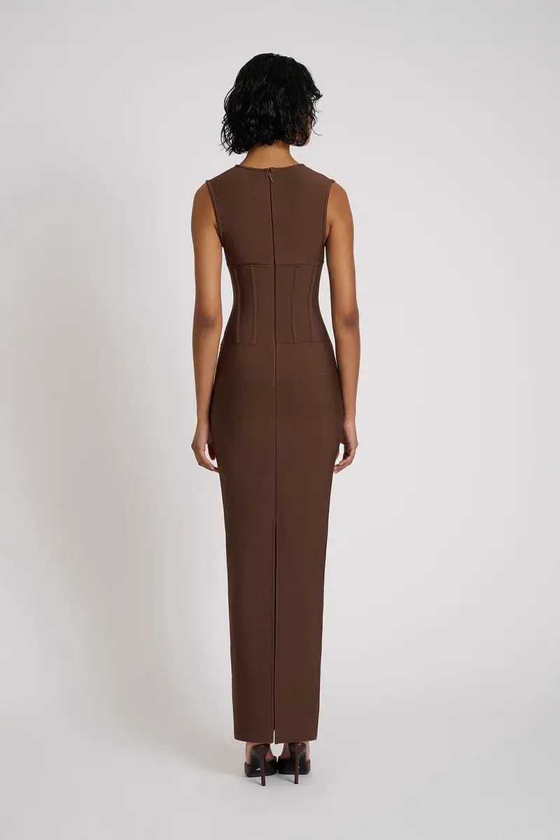Eliya the Label Giselle Midi Dress Brown Size 10 photo 2