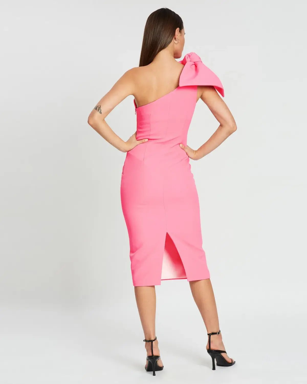 By Johnny Lani Tie Shoulder Midi Dress Pink Size 6 photo 2