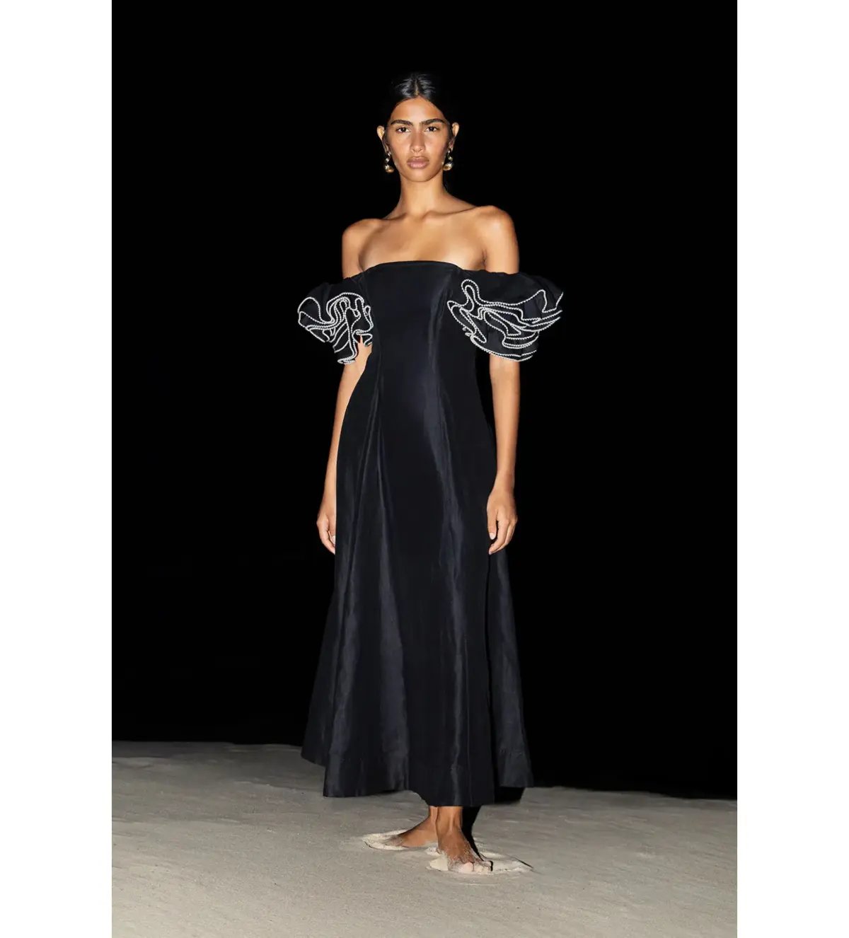 Aje Twyla Midi Dress Black Size 12 photo 2