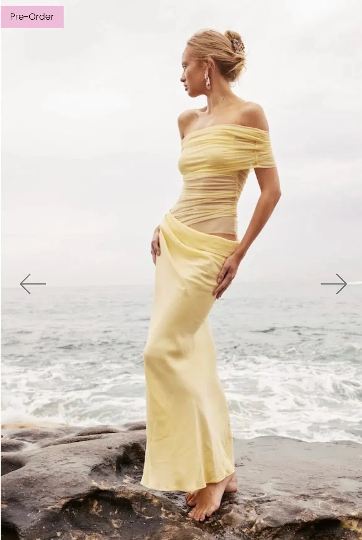 Benni Nico off Shoulder Maxi Dress in Butter Size 8 photo 3