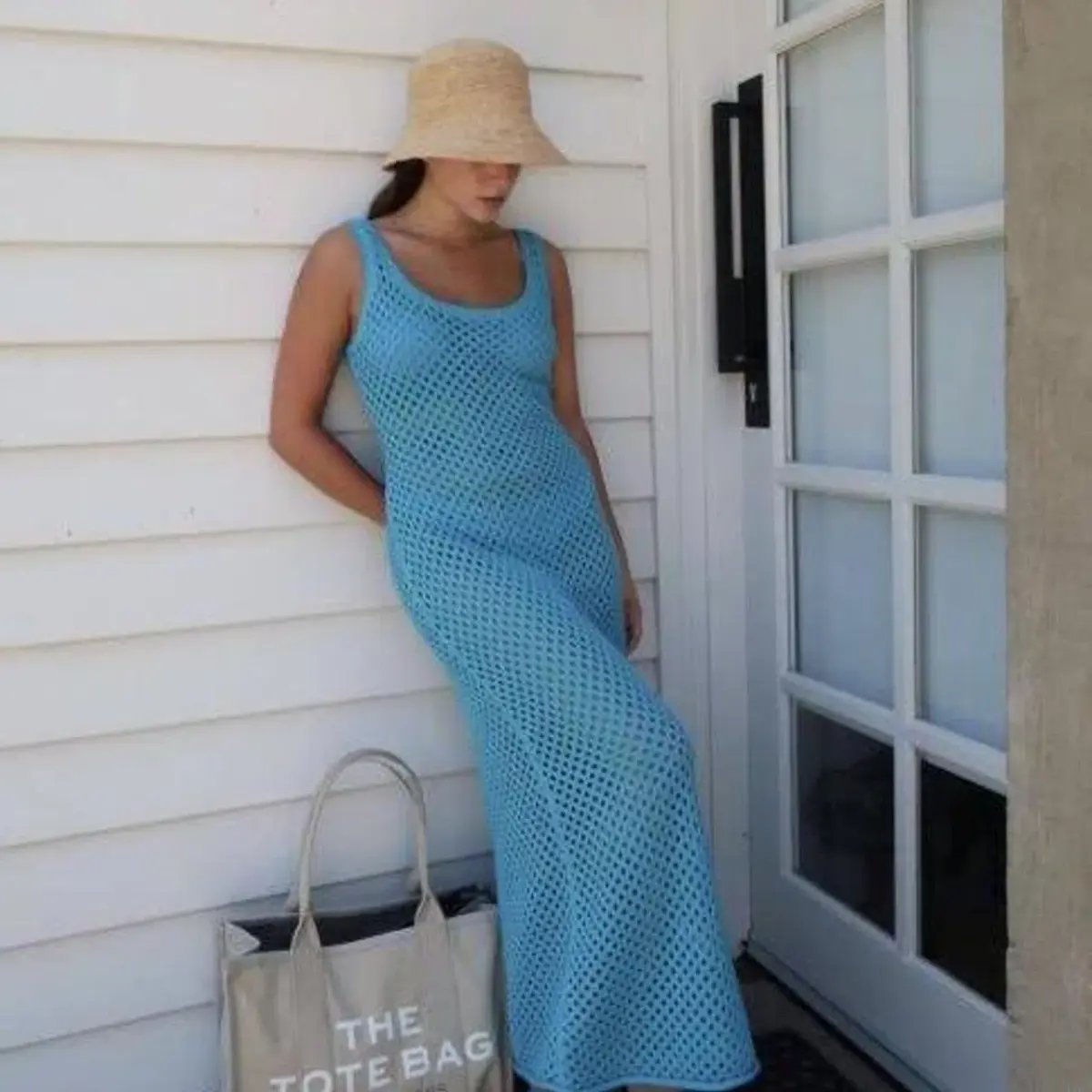 Venroy Blue Crochet Tank Dress Blue Size XS / AU 8 photo 3
