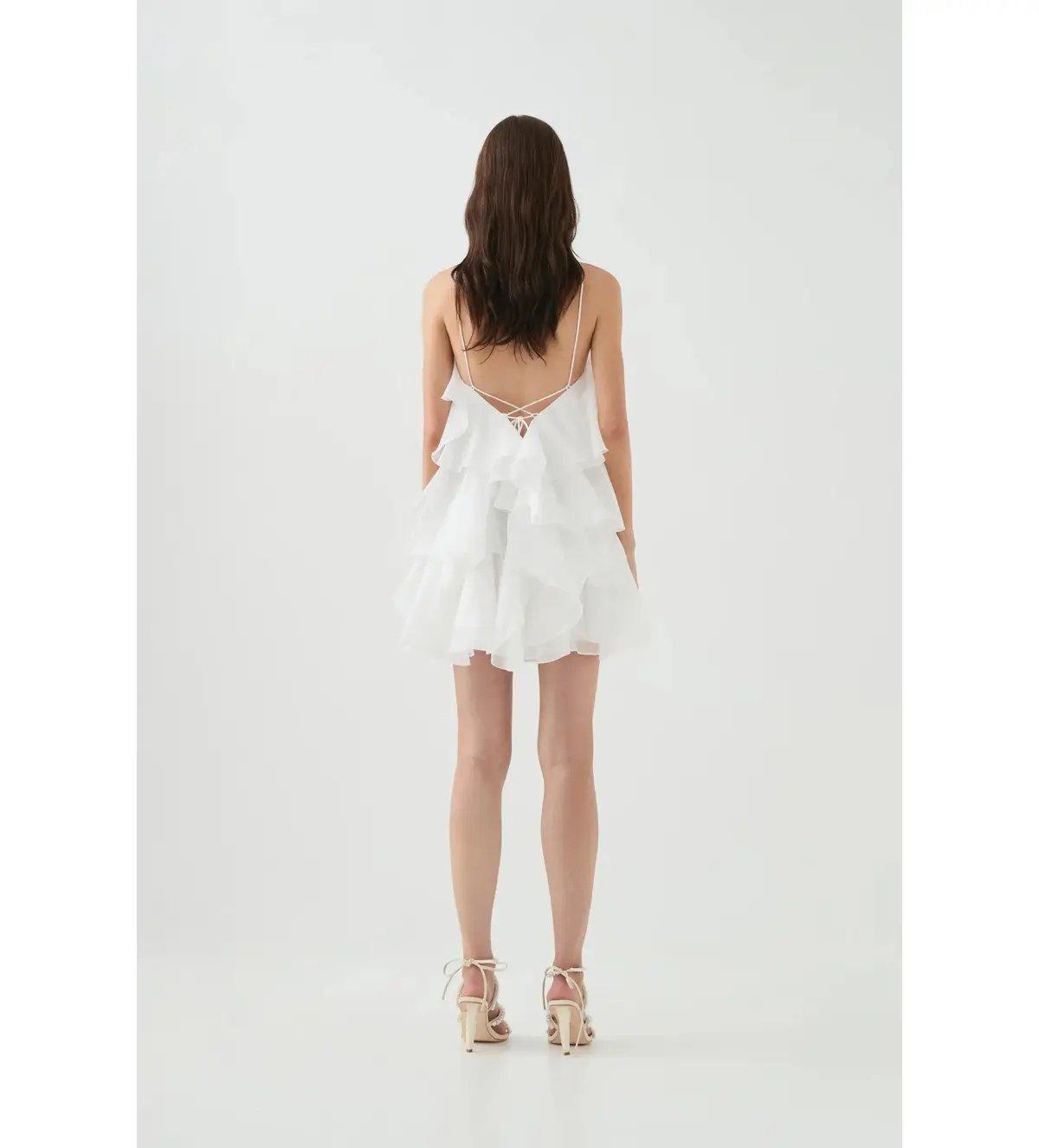 Aje Pandorea Layered Mini Dress Ivory Size AU 14 photo 3