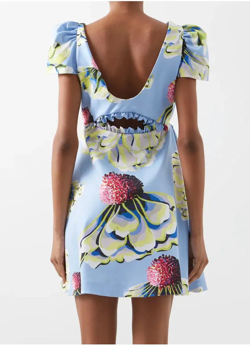 Kika Vargas Judith Tafffeta Dress Floral Print Size XS / AU 6 photo 3