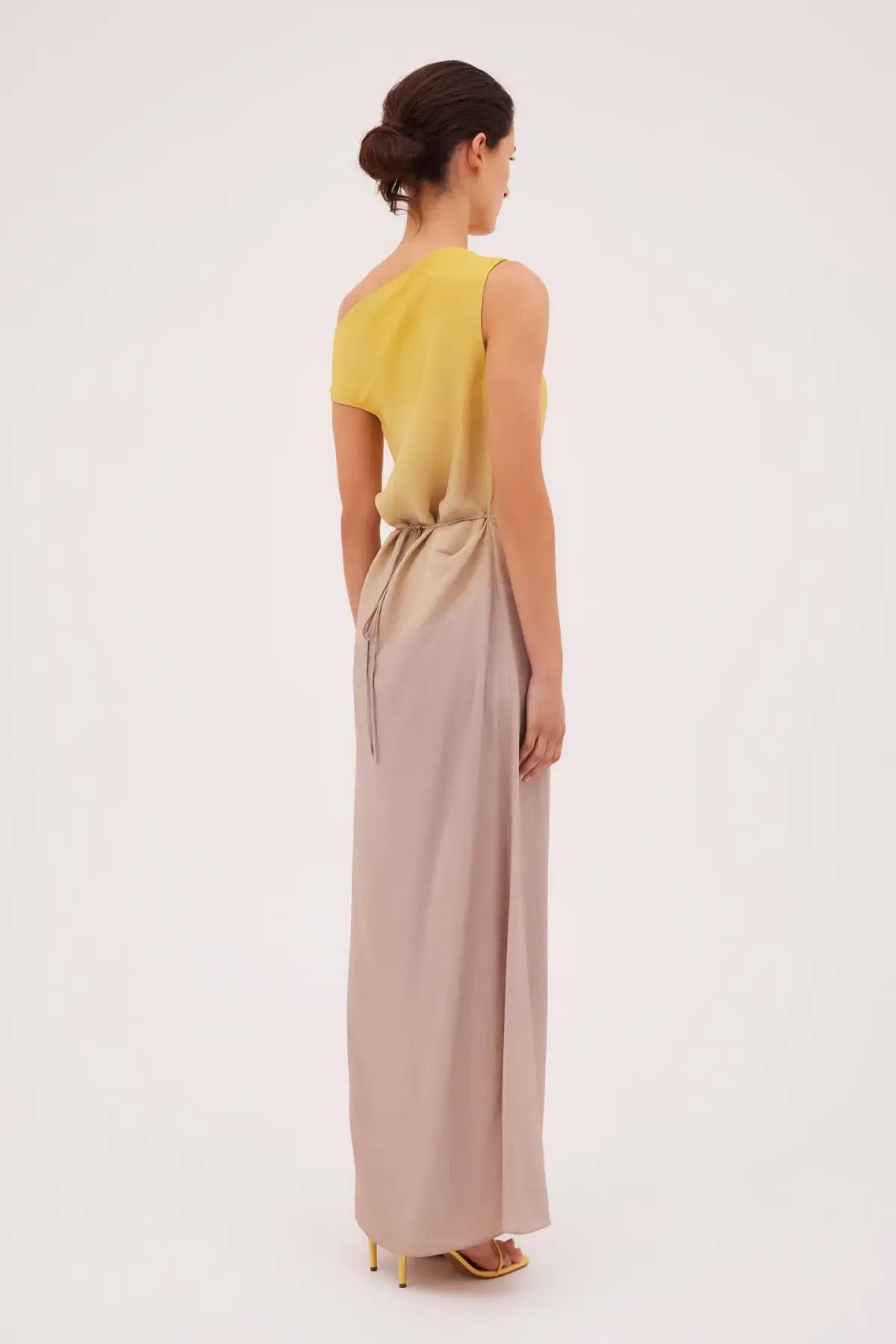 Bianca Spender Taupe Ombre Satin Expansive Dress Multi Size 8 photo 2