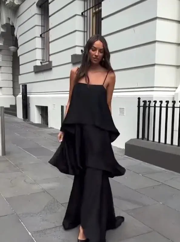Tilly Tiered Maxi Dress in Black in XXL photo 11