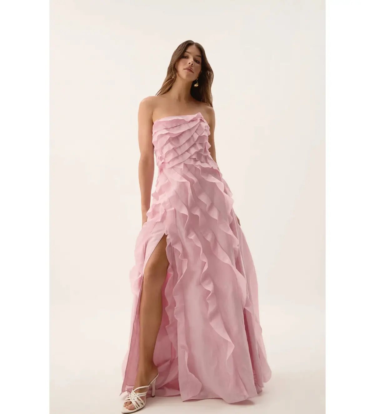 Aje Allairie Strapless Gown Chalk Pink Size 16 photo 2