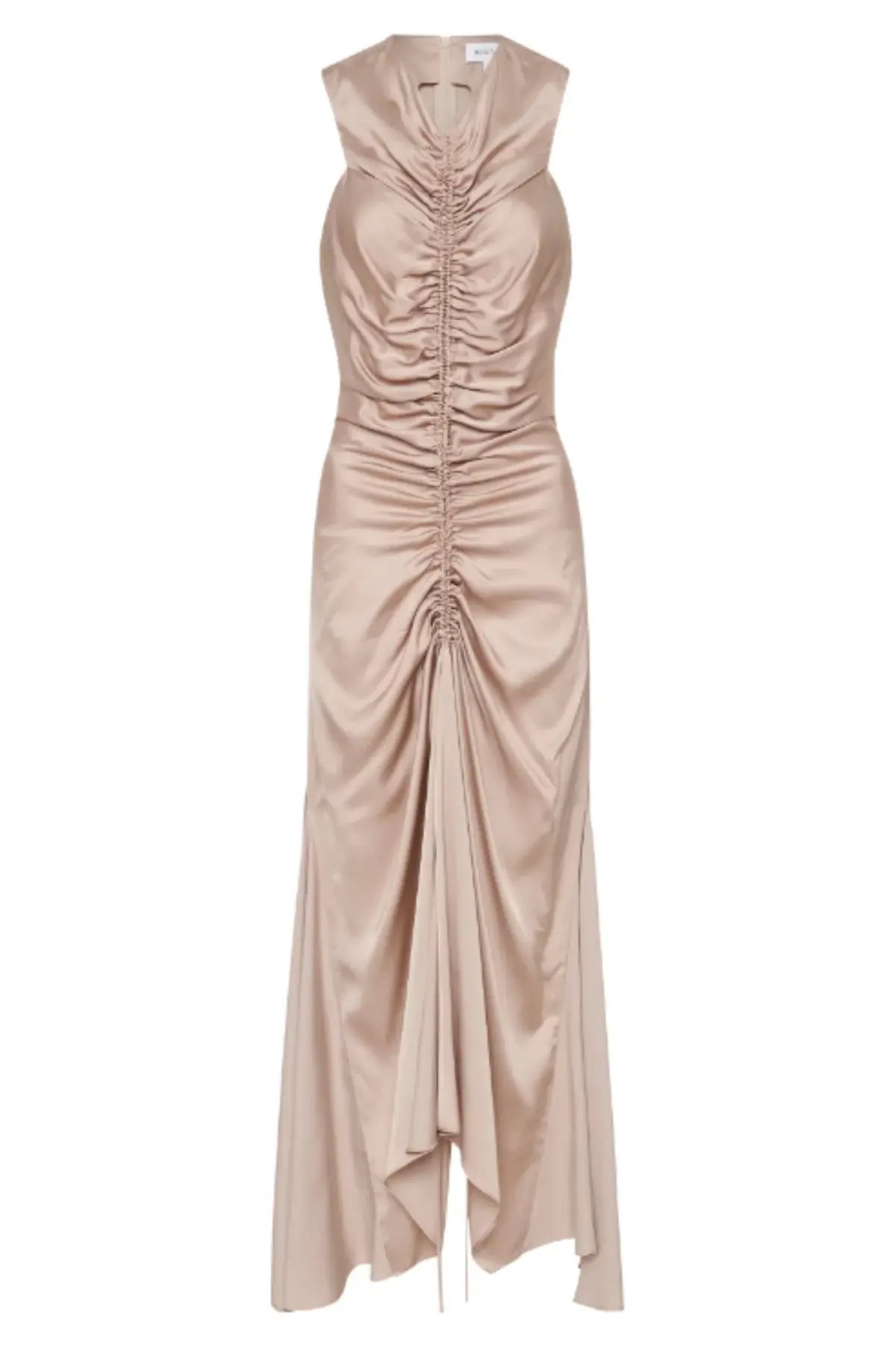 Bianca Spender Sand Satin Meret Dress Nude Size 2/ Au 10 photo 5