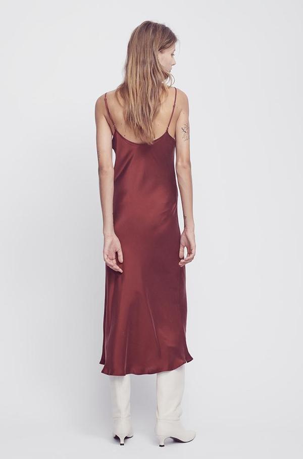 Silk Laundry 90s Slip Dress in Plum size 10 photo 2