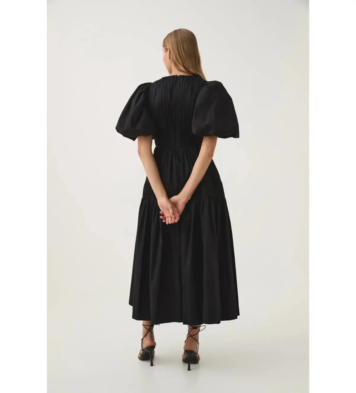 Aje Fallingwater Ruched Midi Dress Black Size XXL/AU 16 photo 6