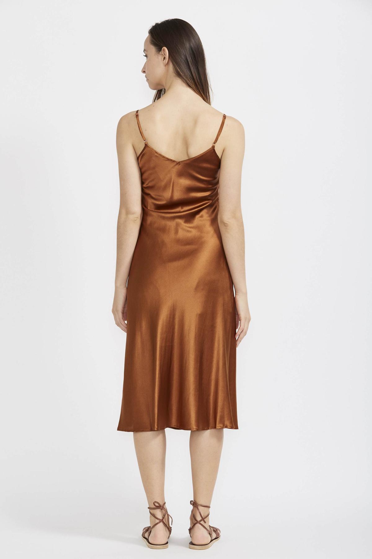 Hansen and Gretel Copper Gold Silk Dress Size 6 photo 2