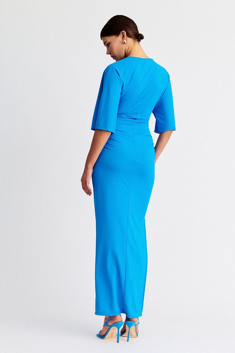 SUBOO IVY CAP SLEEVE MAXI - AZURE photo 3