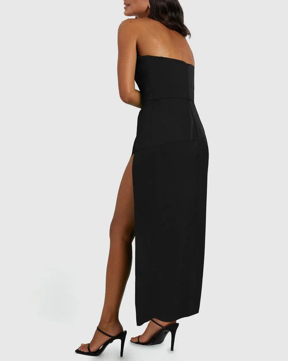 By Johnny The Lotus Strapless Dress Black Size 6 photo 2