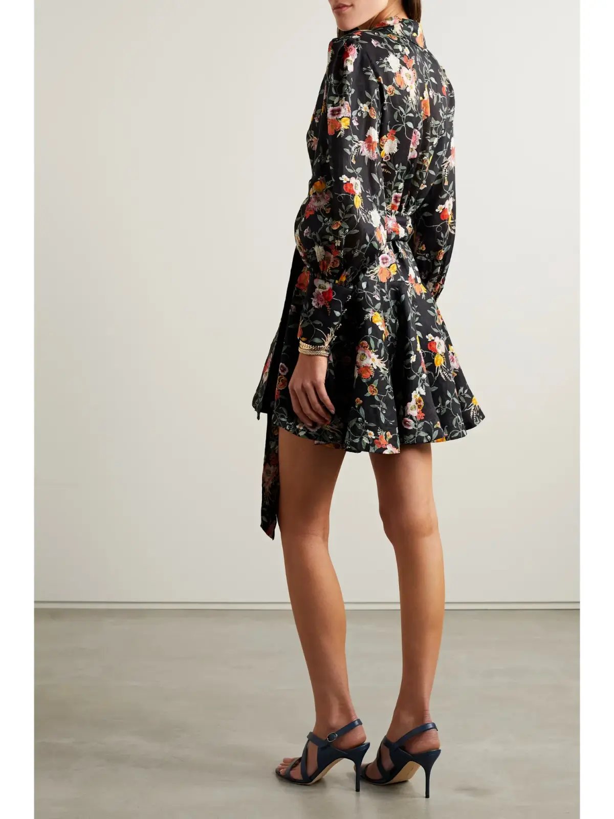 Zimmermann Mini Wrap Dress Elka Vine Black Print Size 1 / AU 10 photo 2