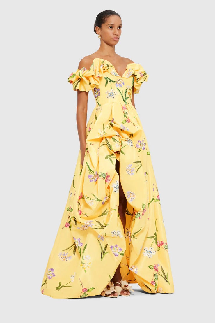 LEO LIN MAXIME VOLUMINOUS GOWN - WILD FLOWER IN SORBET photo 2
