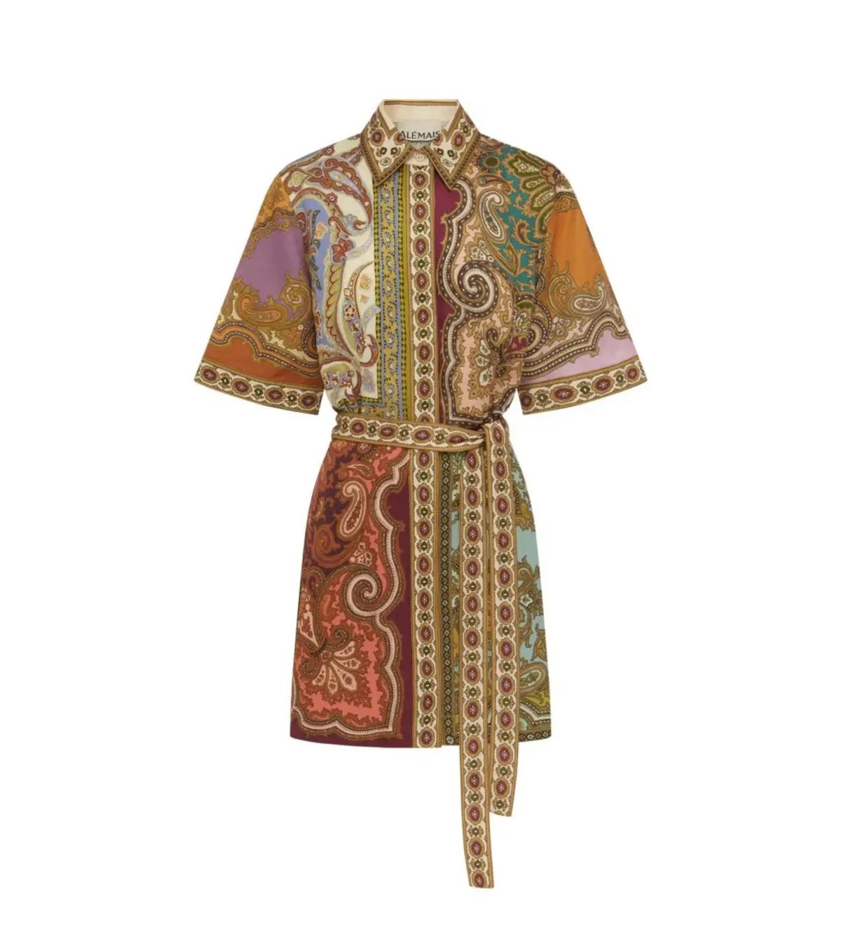 Alemais Clemenza Spliced Mini Dress Multi Print Size AU 16 photo 6