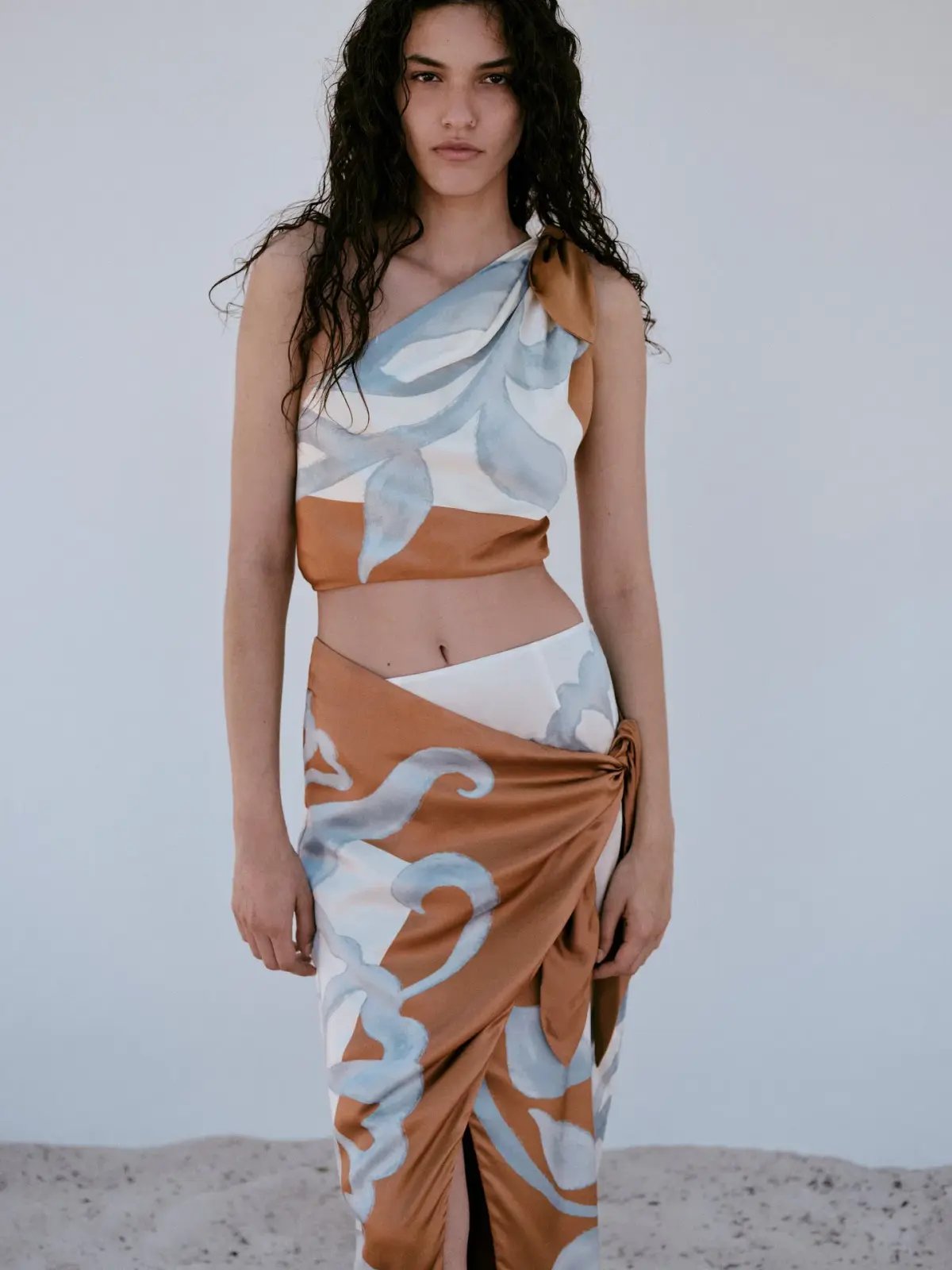 Sir The Label Sorrento Wrap Skirt And Scarf Top Set Sciapra Print  Size 10 photo 3