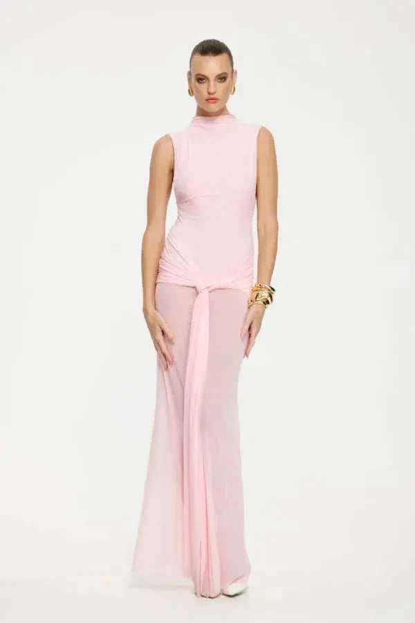 Effie Kats Roza Maxi Dress In Petal Pink Size M/AU 10 photo 2
