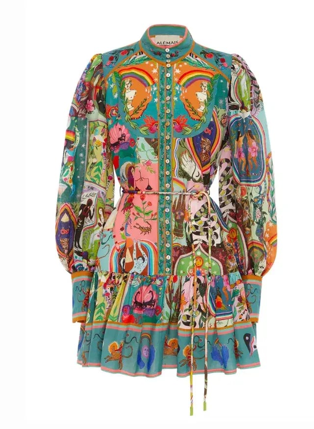 Alemais Evergreen Mini Dress Multi Size 14 photo 3