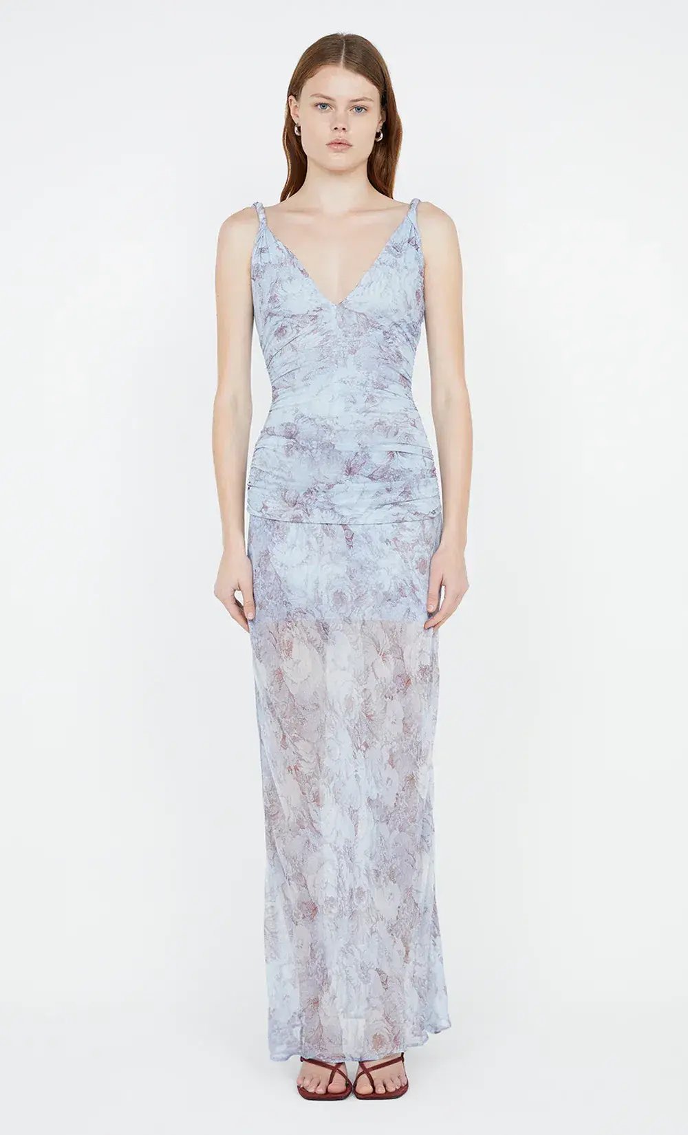 Bec & Bridge Danica V Neck Maxi Dress Chambray Rose Blue Size 10 photo 5