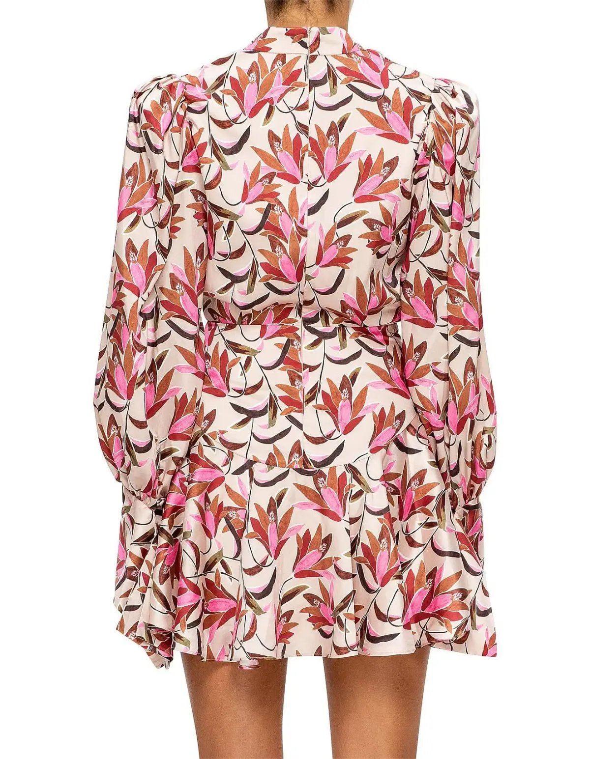 Acler Coleman Mini Dress Pink Wandering Floral Print Size 8 photo 3