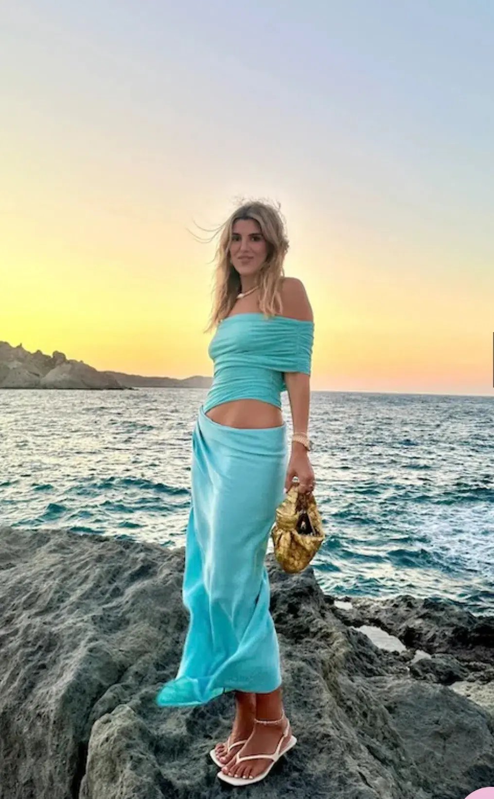 Benni Nico Off Shoulder Maxi Dress Aquamarine Size 10 photo 3