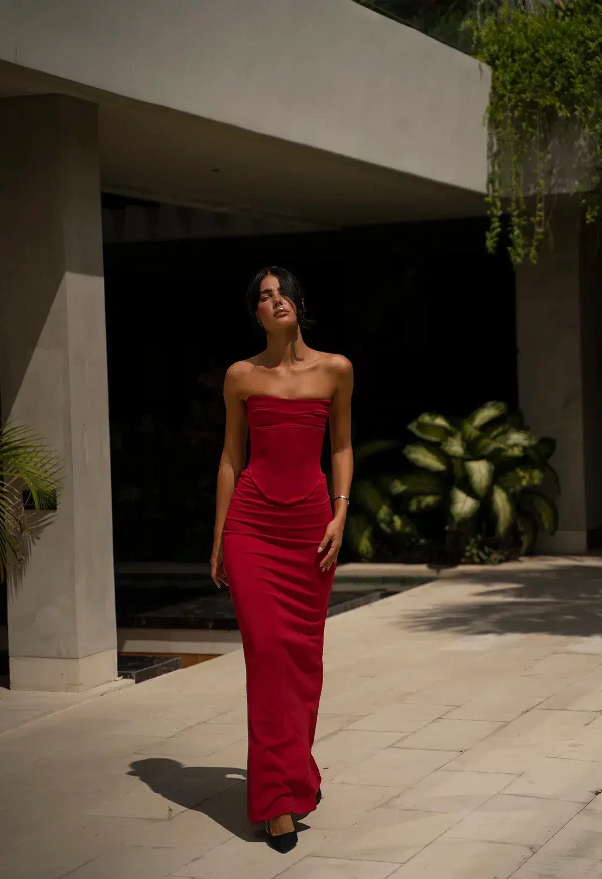 HNTR The Label Louie Gown Dress Wine Size AU 8 photo 3