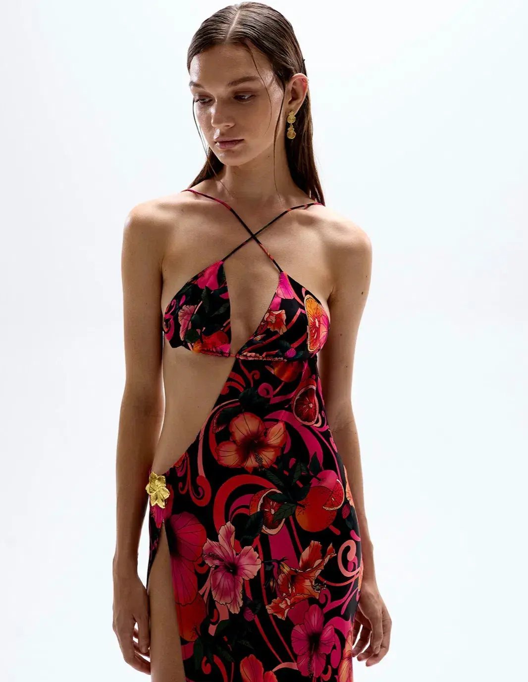 Cin Cin Villa Cut Out Maxi Dress Hibiscus Pink Size XS / AU 6 photo 2