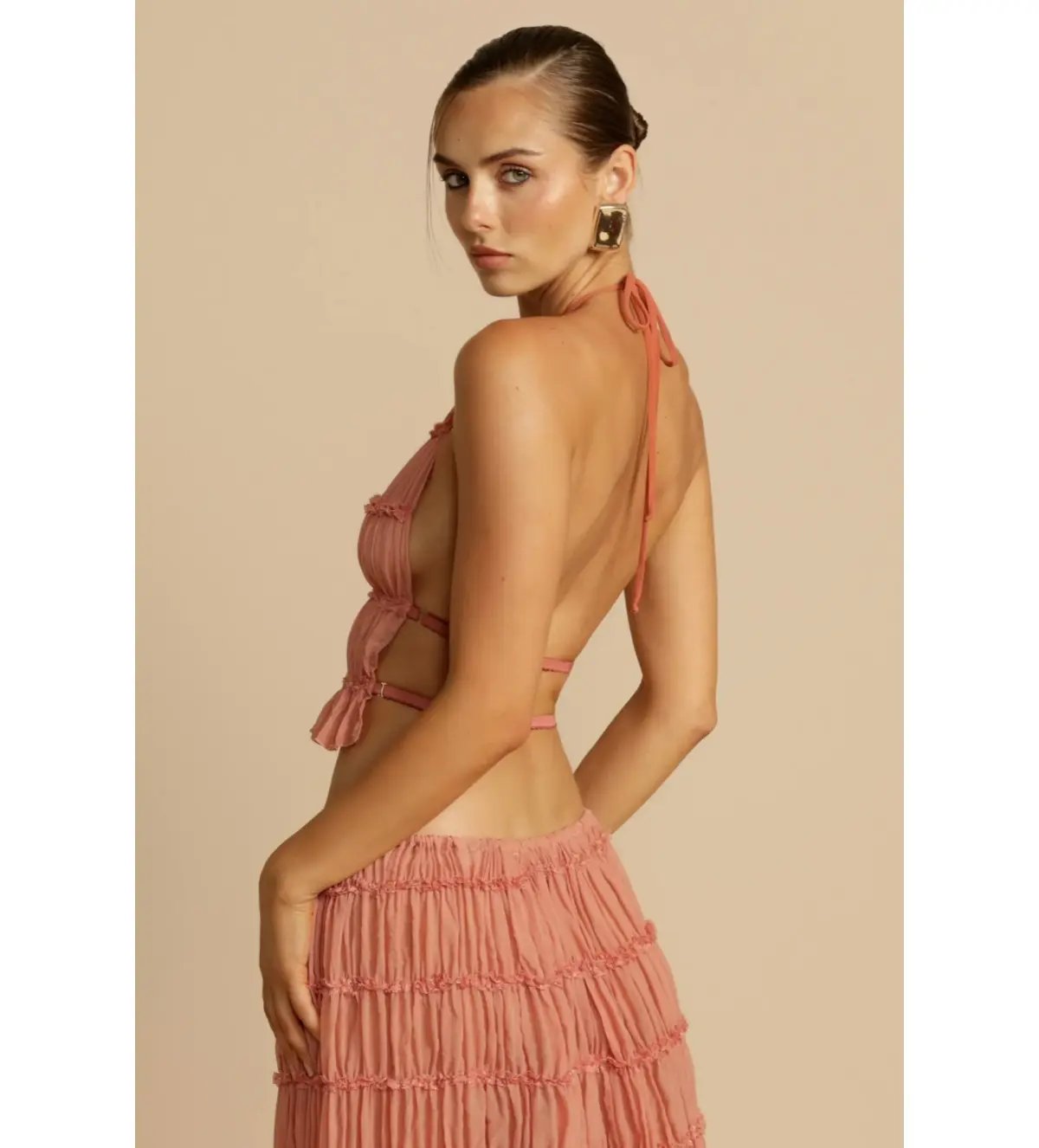 Arcina Ori Juliette Halter and Skirt Set in Peach Size S/Au 6 photo 2