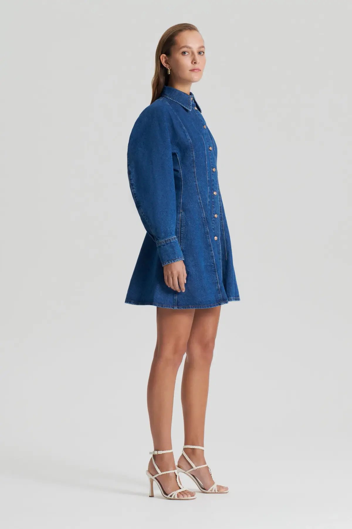 Scanlan Theodore Denim Cocoon Sleeve Mini Dress Blue Size 10 photo 2