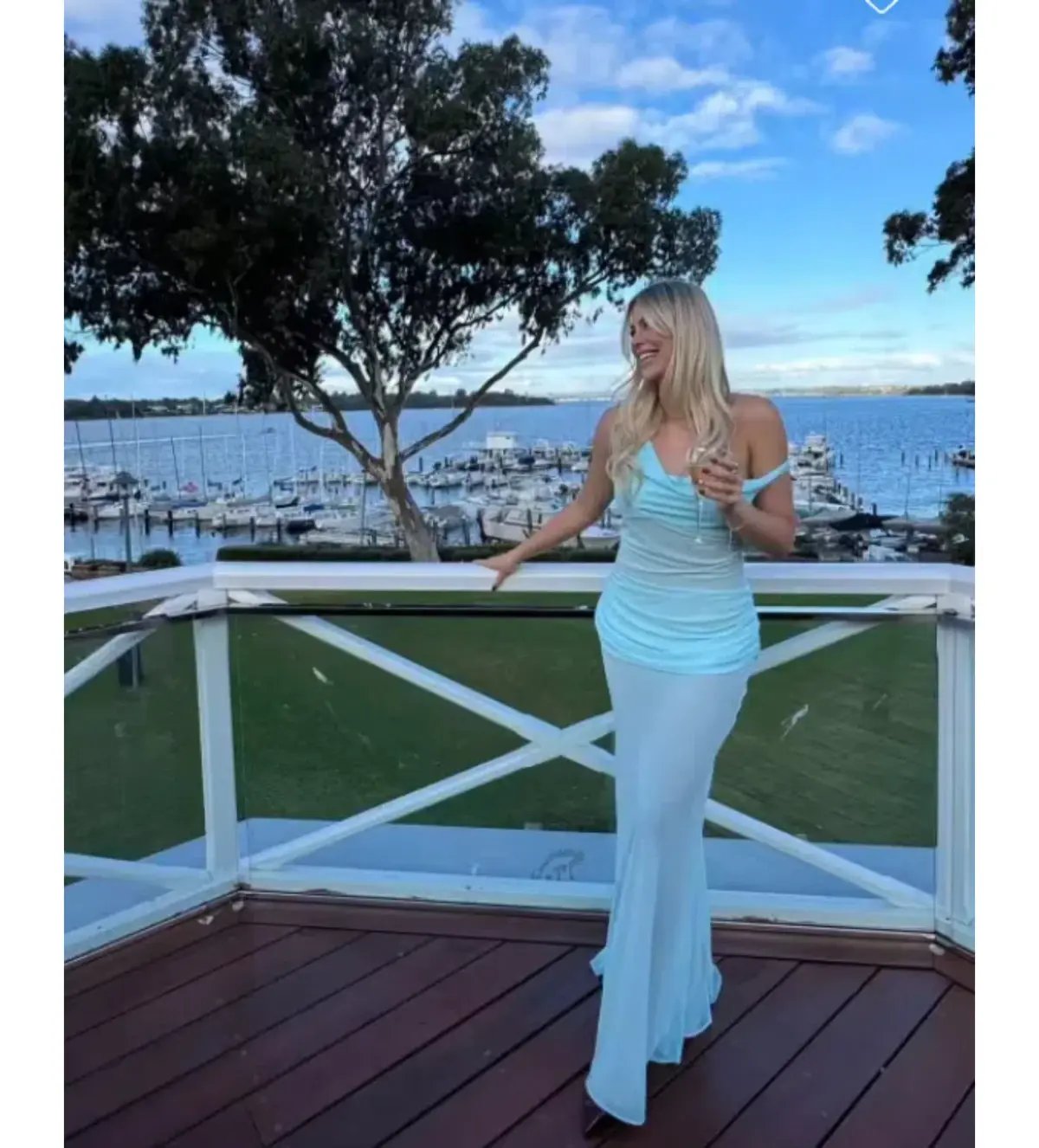 Natalie Rolt Cadence Gown in Blue Size 8 photo 3