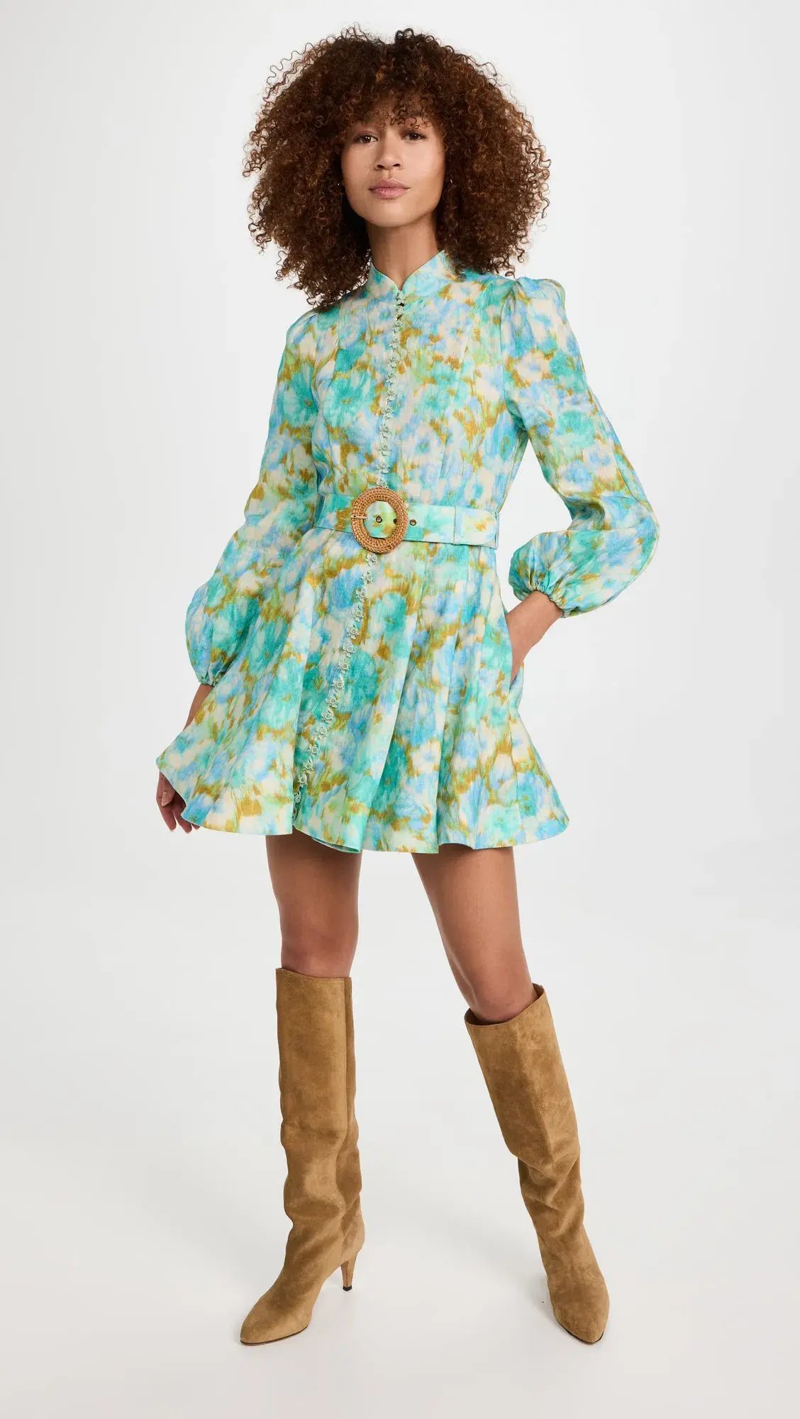 Zimmermann High Tide Buttoned Mini Dress Floral Size 1 / Au 10 photo 2