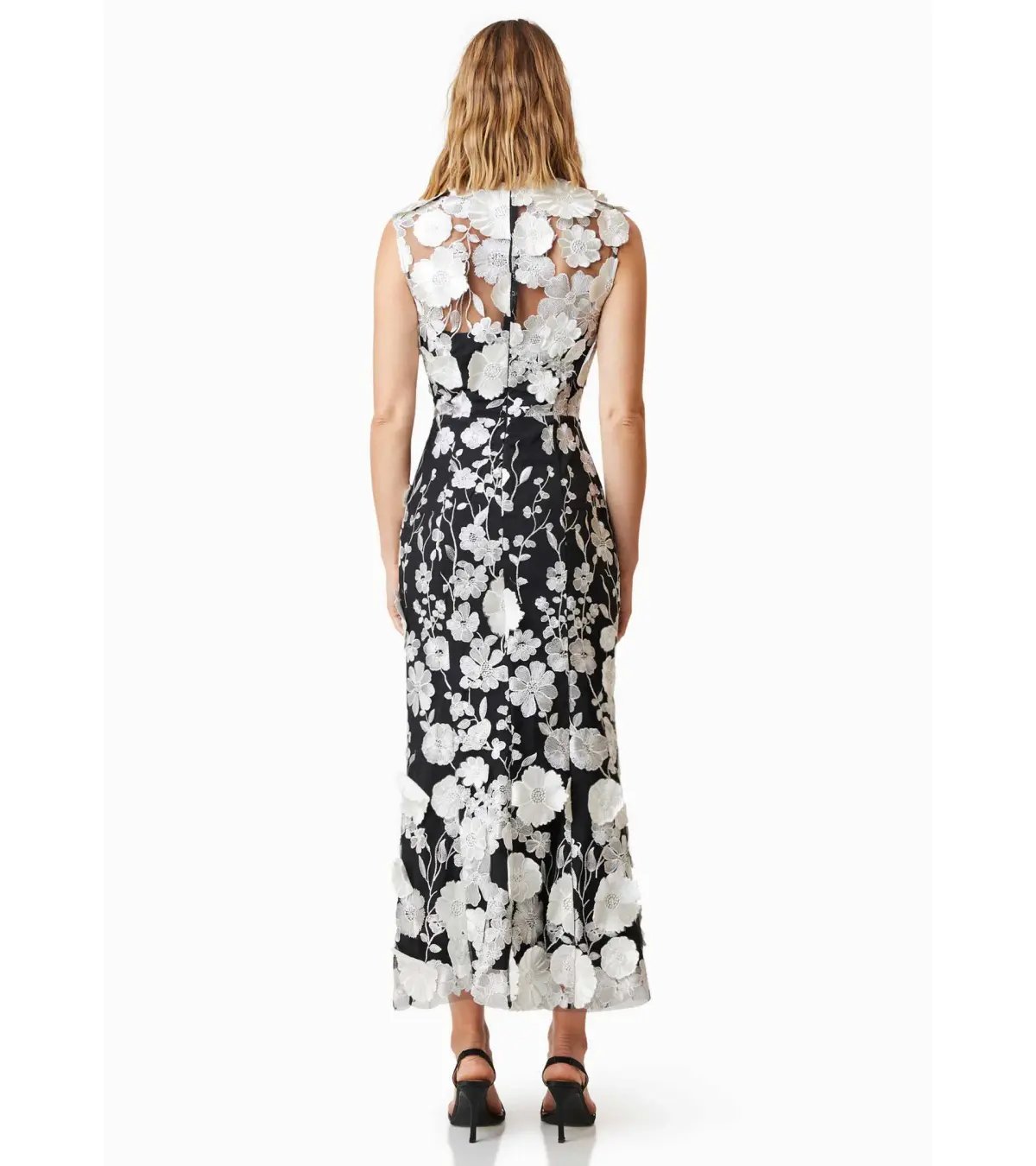 Elliatt Selene Cocktail Dress Black/White Size 8 photo 3