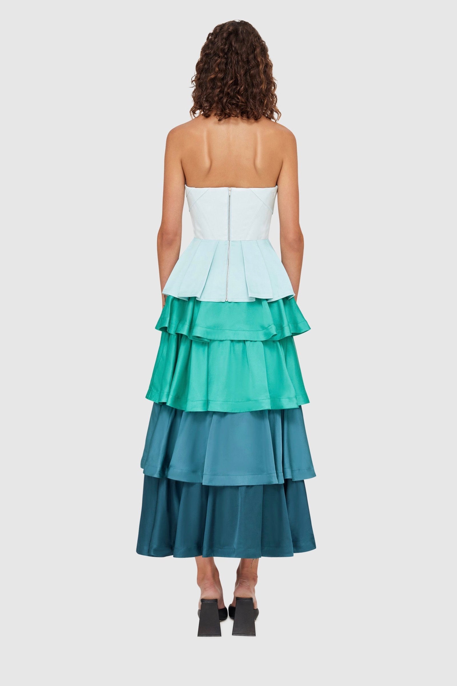 LEO LIN JADE BUSTIER TOP - GREEN/BLUE photo 7