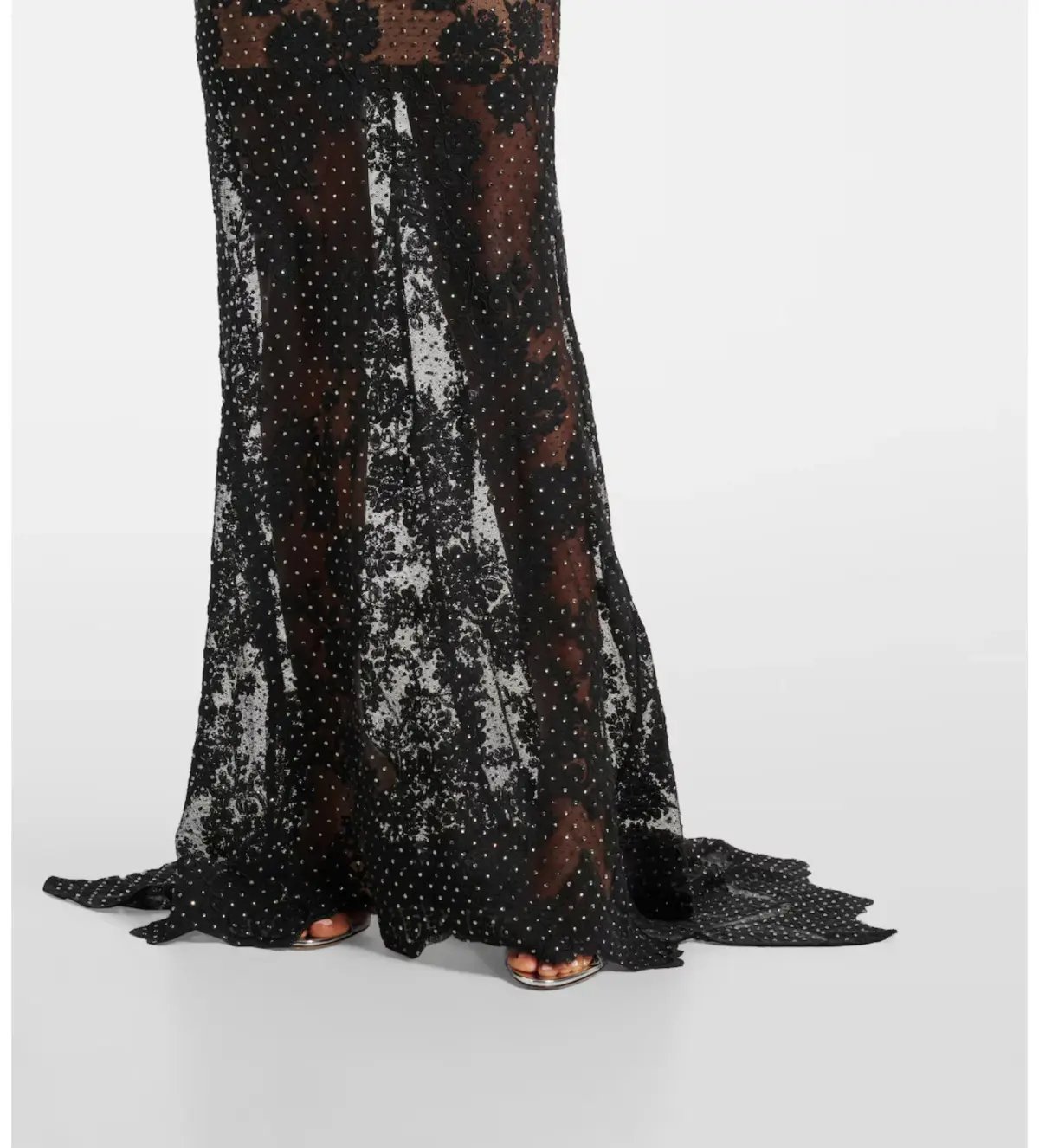 Self Portrait Rhinestone Embellished Sheer Gown Size XXS/AU 4 photo 3