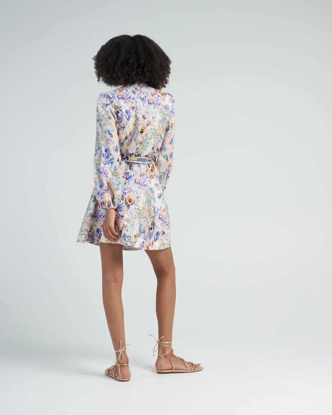 Zimmermann Tama Belted Mini Dress Diamond Splice Floral Size 0P/AU 6 photo 3