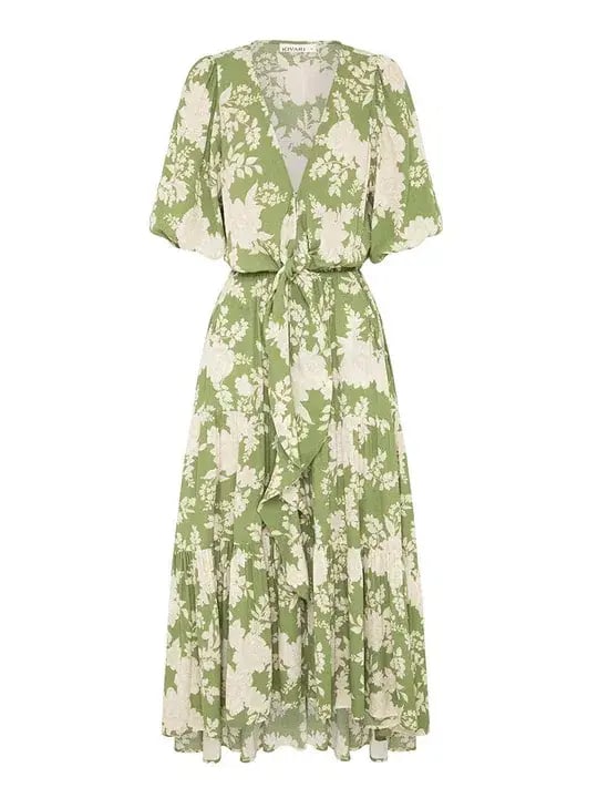 Kivari Yara Floral Maxi Dress Apple Size S photo 2