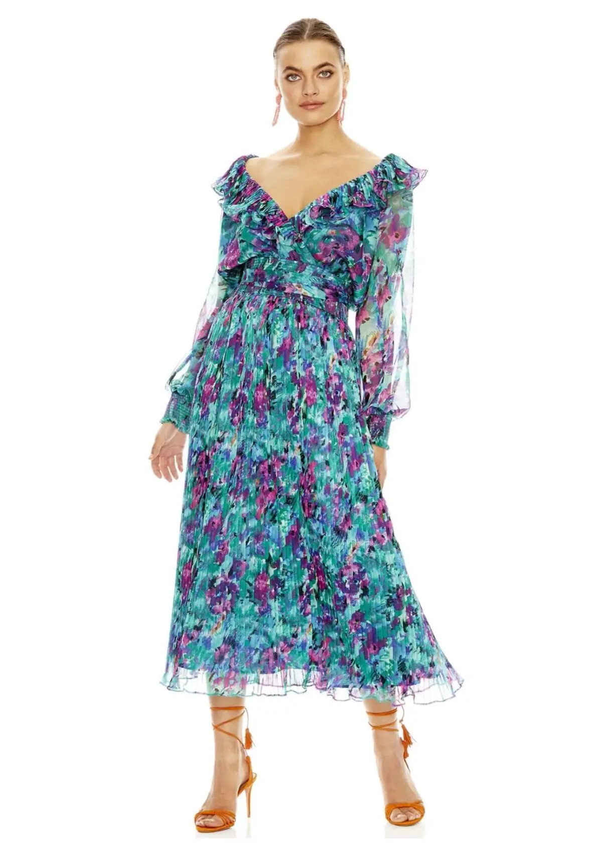 Sheike Faded Floral Maxi Dress Ivory Floral Size AU 12 photo 9