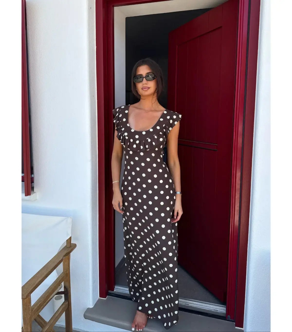 Design by Si Luna Maxi Dress Brown/White Size M / AU 10 photo 3
