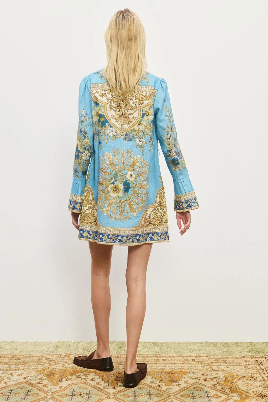 Alemais Cassie Mini Dress Blue Multi Size 8 photo 4