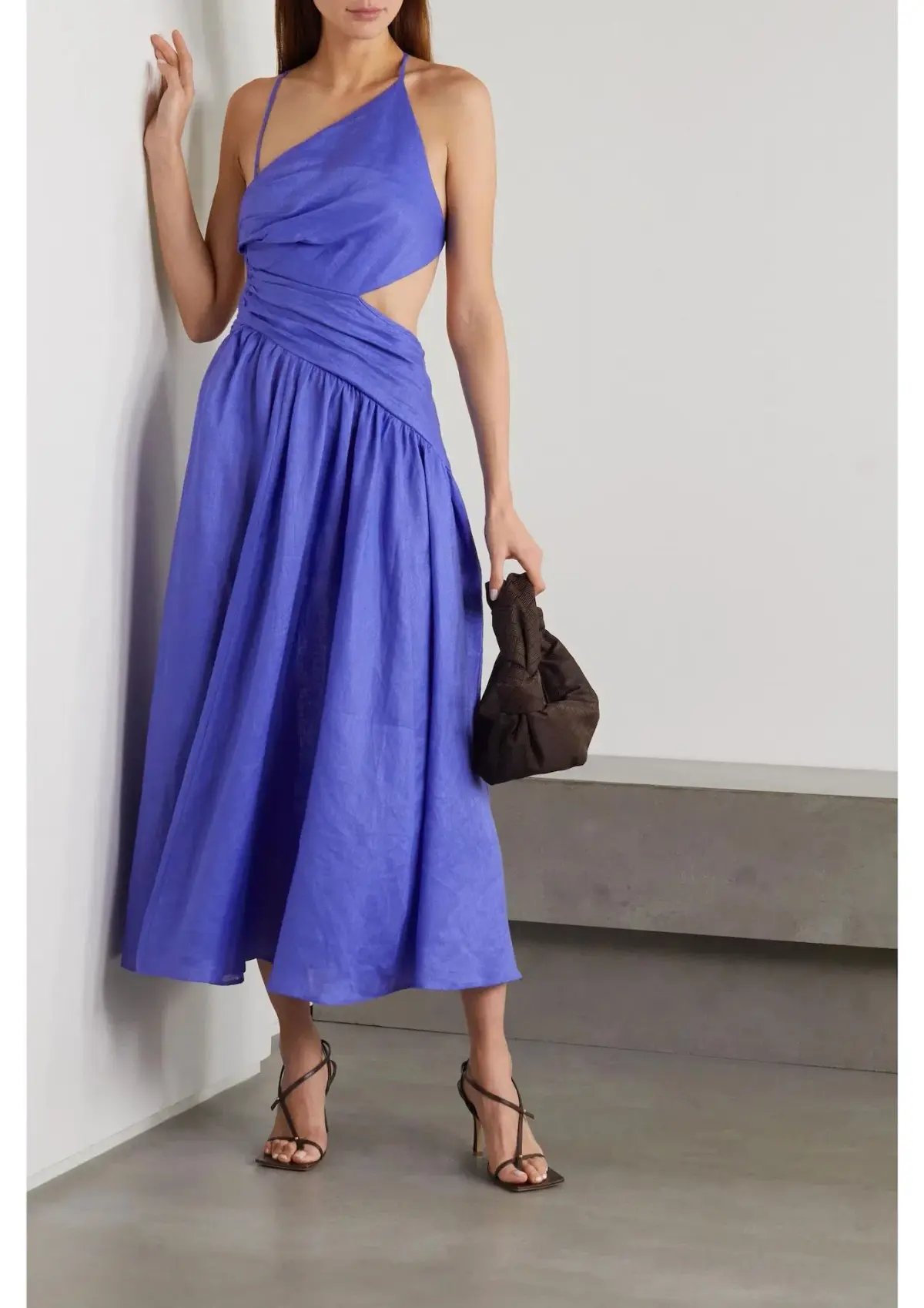 Zimmermann Tropicana Asymmetric Midi Dress Electric Blue Size 0 / AU 8 photo 2