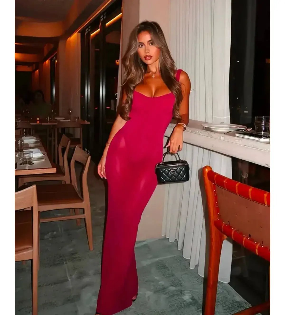 House of CB Robina Maxi Dress Wine Size 8 photo 2