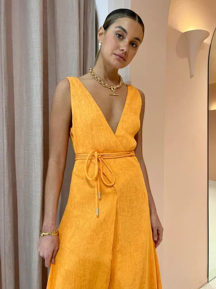 By Nicola Starboard Cross Waist Maxi Dress Orange Size 10 photo 2