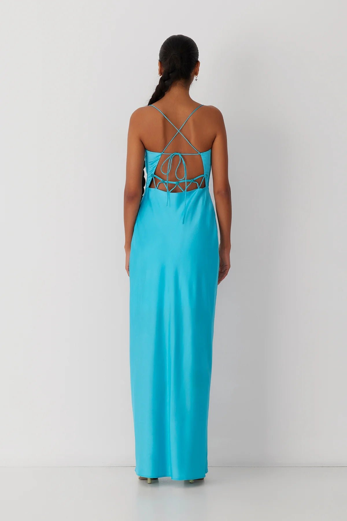 THE WOLF GANG LAS LOLAS MAXI DRESS - AQUA photo 8