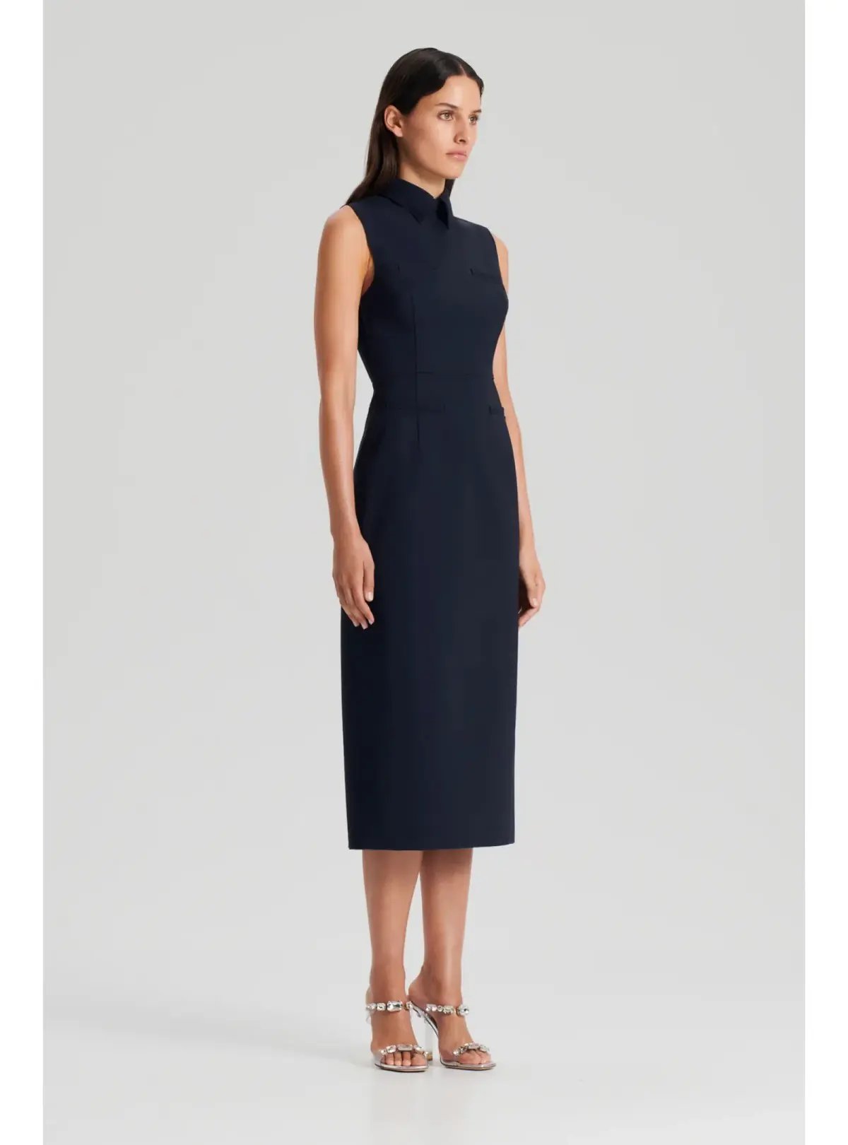 Scanlan Theodore Scuba Pencil Dress Navy Size AU 6 photo 2