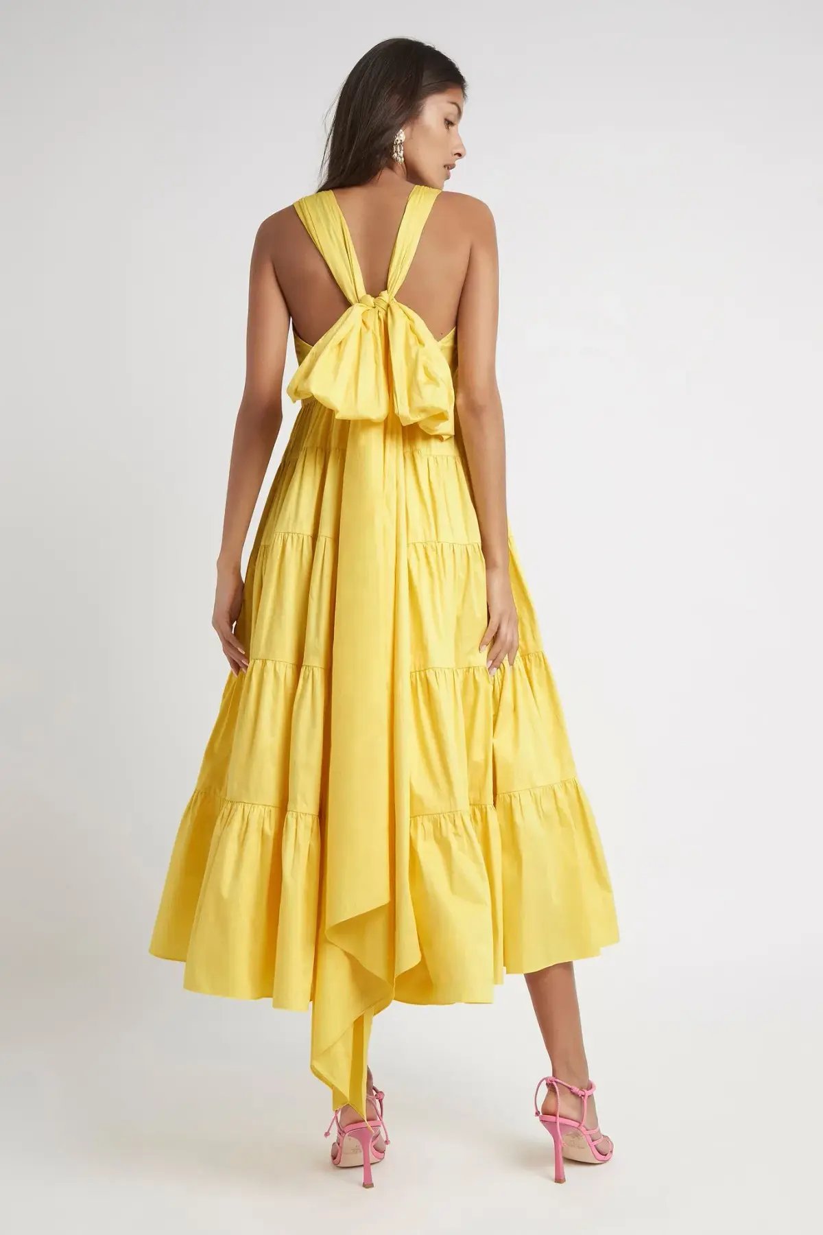 Aje Solstice Tiered Maxi Dress Yellow Size 8 photo 2