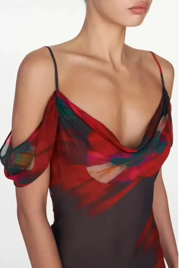 Rat & Boa Adriana Dress in Abstract Floral Print Size Medium / Size 10 photo 3