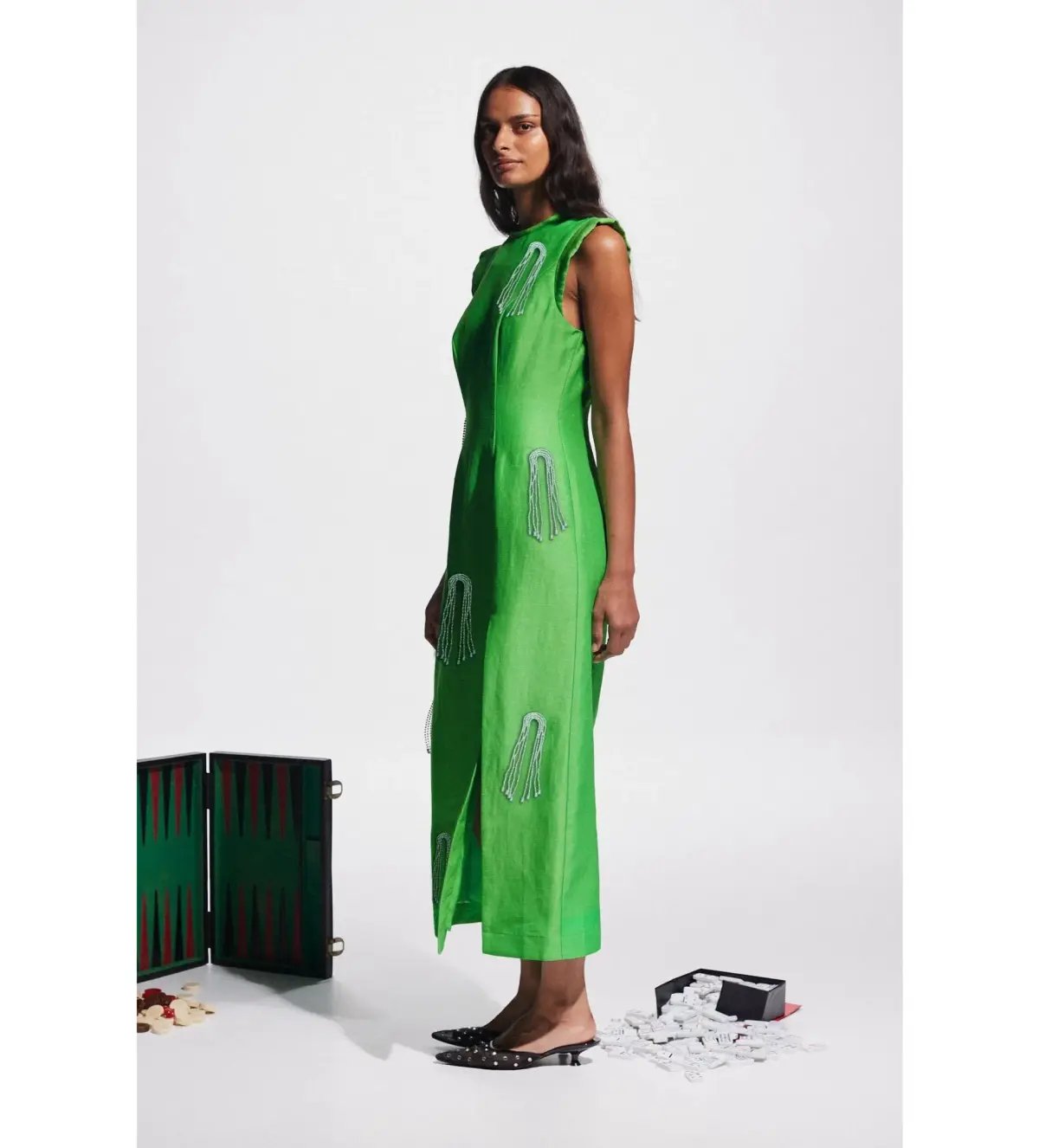Alemais Dazzle Midi Dress Green Size AU 8 photo 2