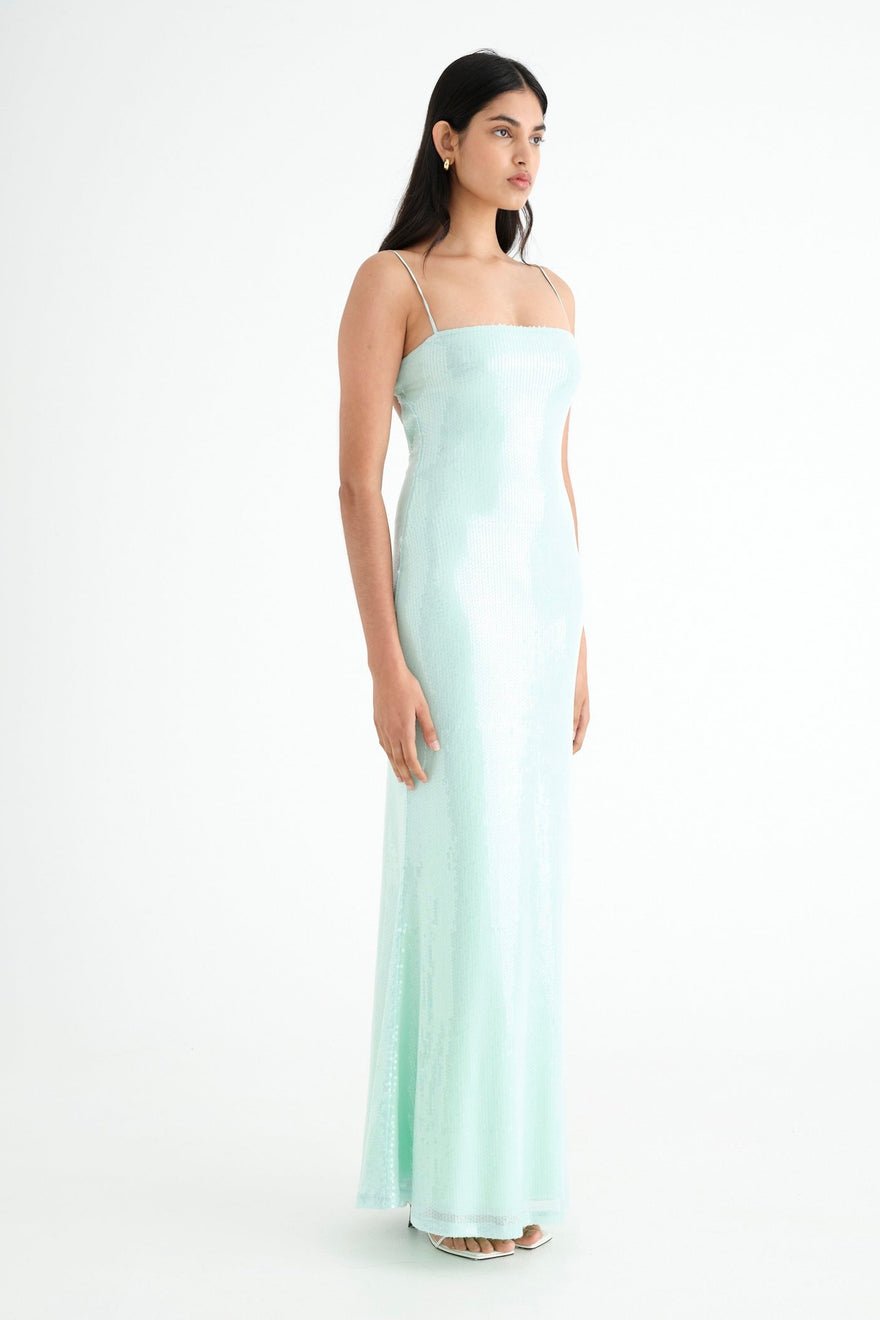 Benni Juliano Sequin Slip Dress - Aquamarine photo 2