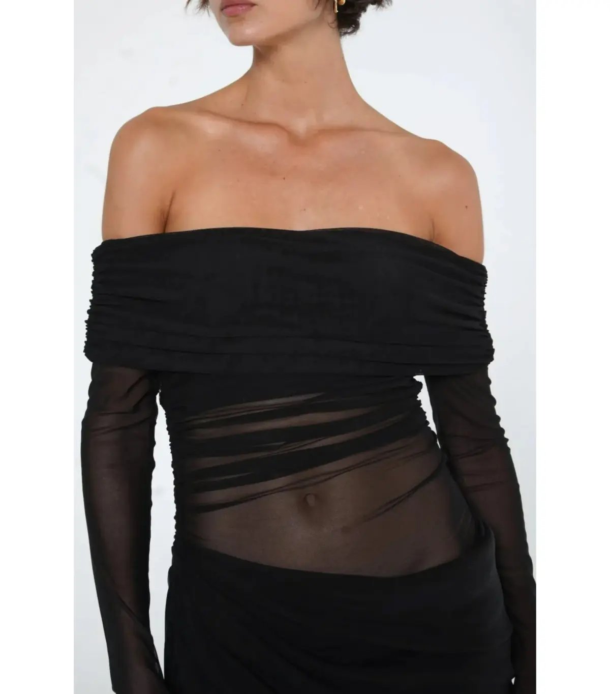 Benni Yasmin Off Shoulder Maxi Dress in Black Size AU 6 photo 2